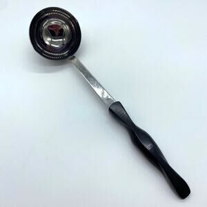 Cutco Metal Ladle Vintage Kitchen Utensil Brown Swirl Handle Stainless Steel